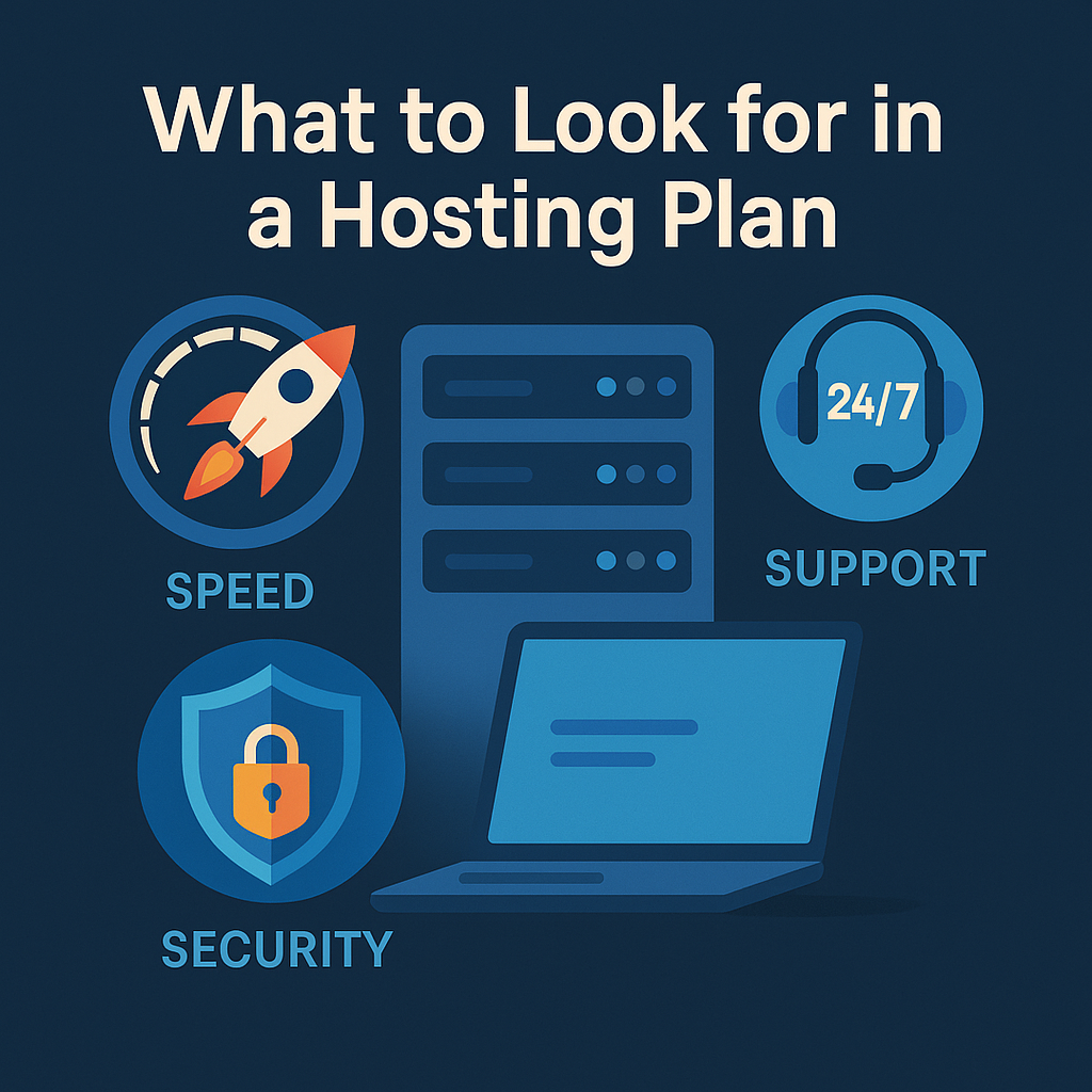 What to Look for in a Hosting Plan (Speed, Support, Security)